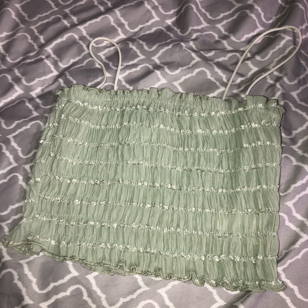 Green Verge girl crop top